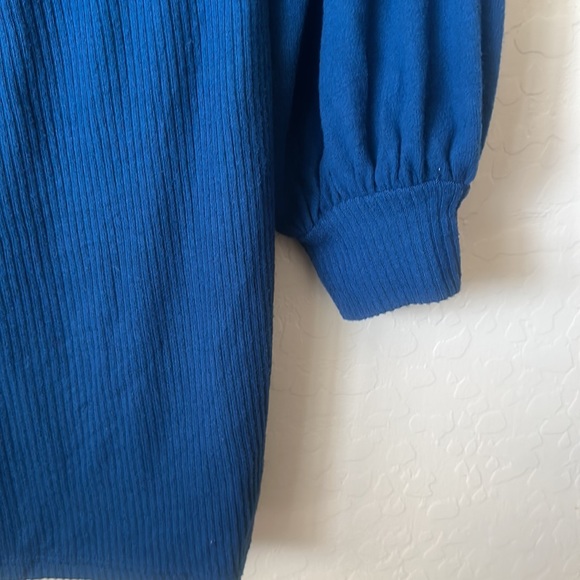 FP Beach Free People Last Call Mini Dress in Blue Asymmetric Drop shoulder Sz M - Picture 3 of 16